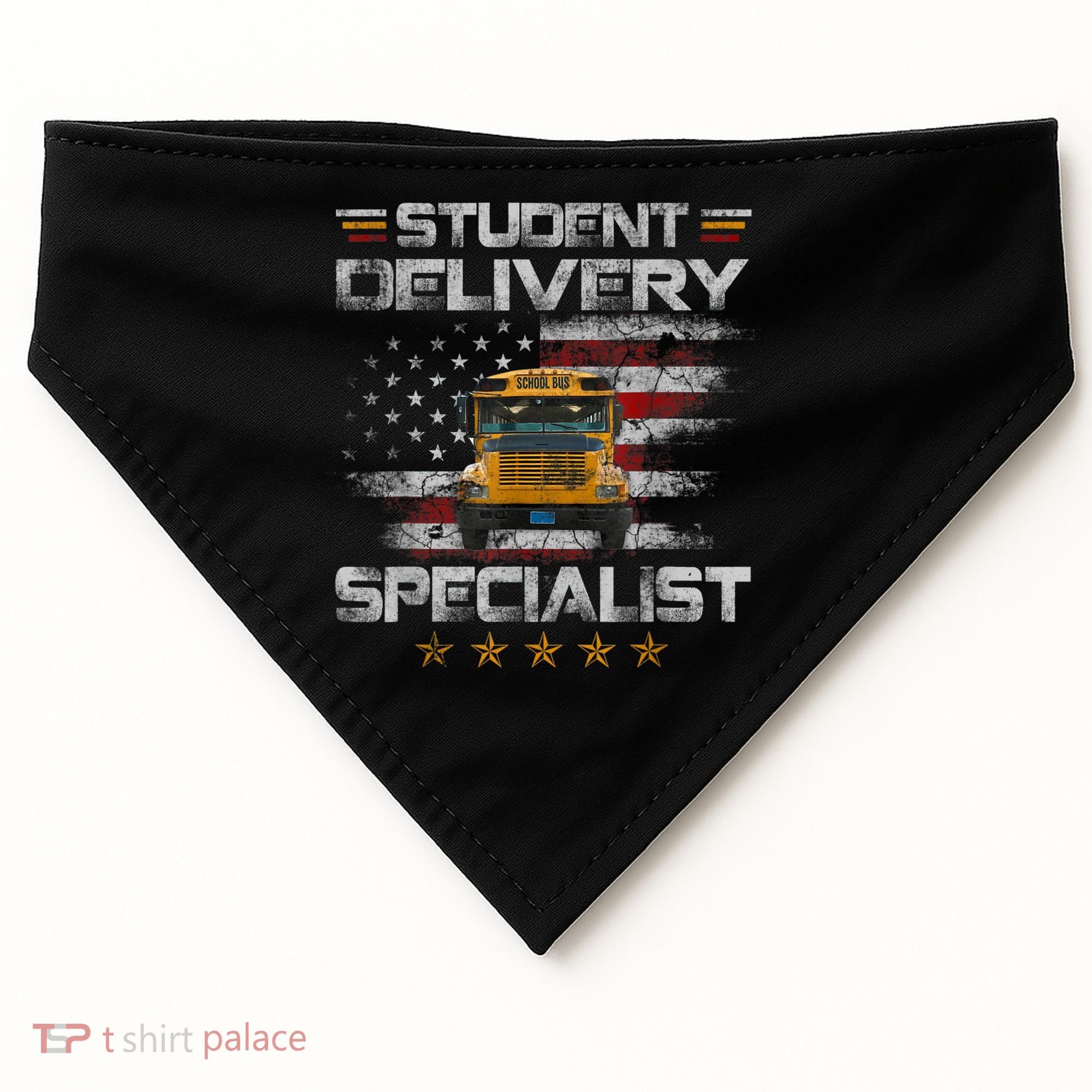 Student Delivery Specialist Funny School Bus Driver Men USA-Made Doggie Bandana