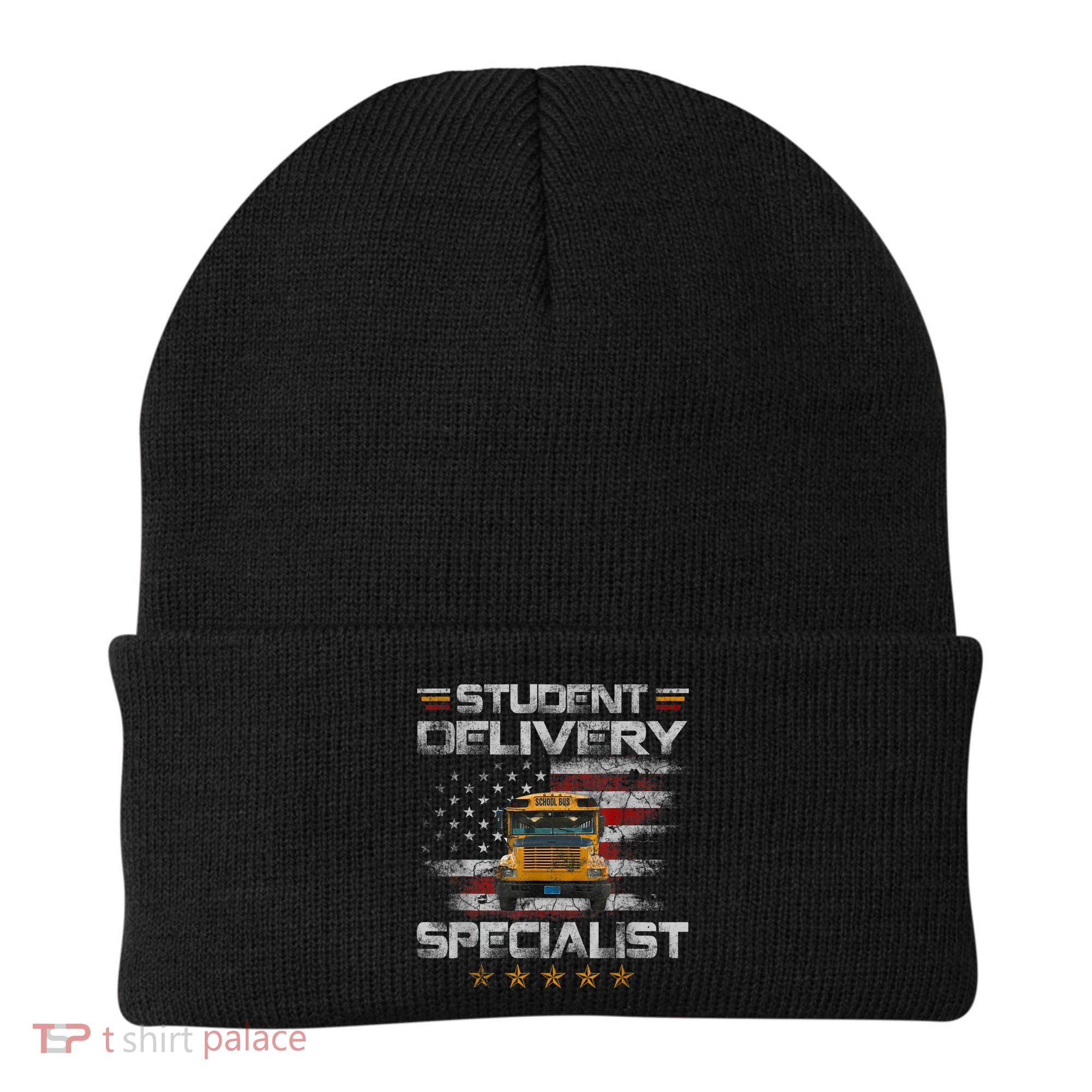 Student Delivery Specialist Funny School Bus Driver Men Beanie