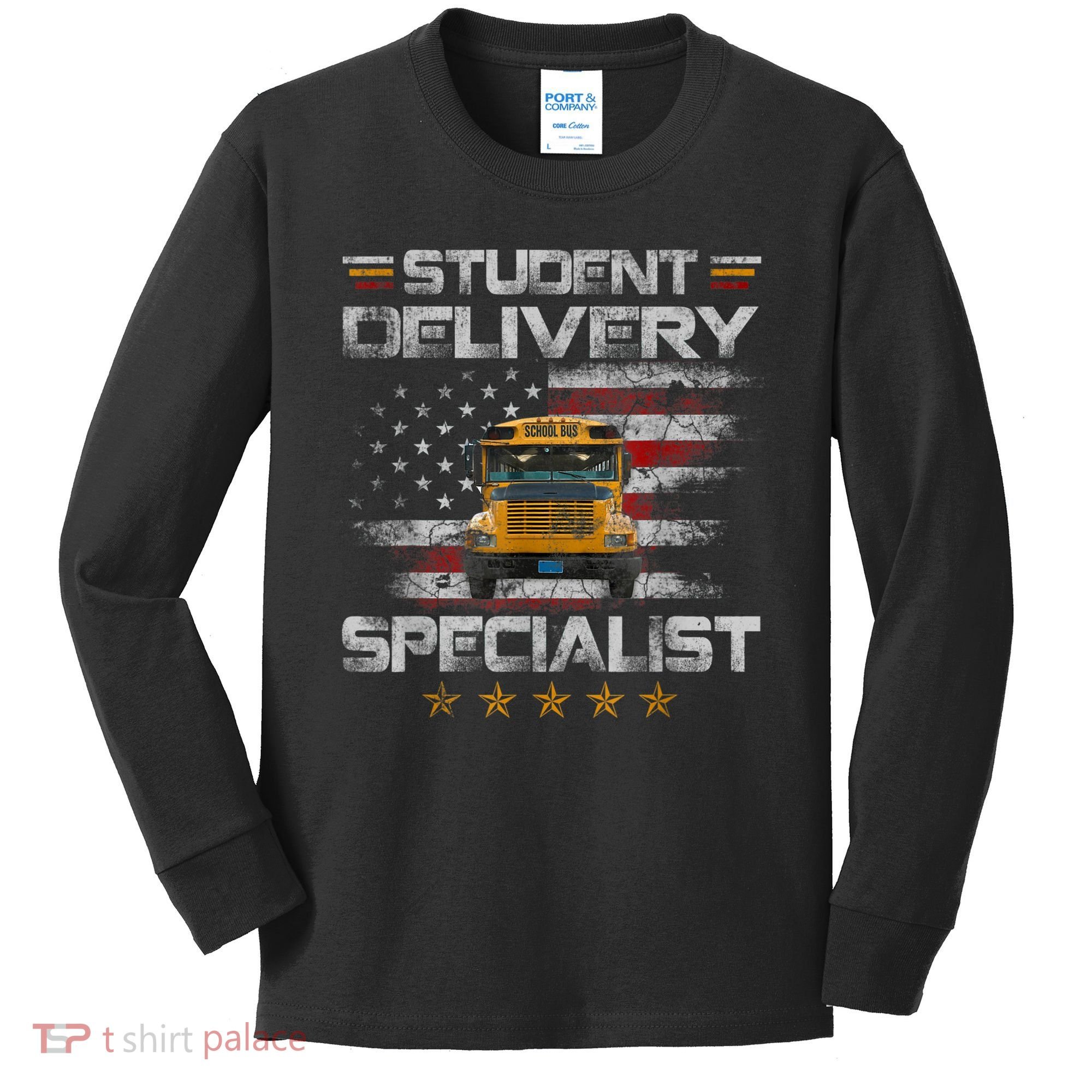 Student Delivery Specialist Funny School Bus Driver Men Kids Long Sleeve Shirt