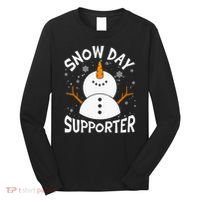 Snow Day Supporter Snowflake Funny Teacher Christmas Pajamas Long Sleeve Shirt thumb 0