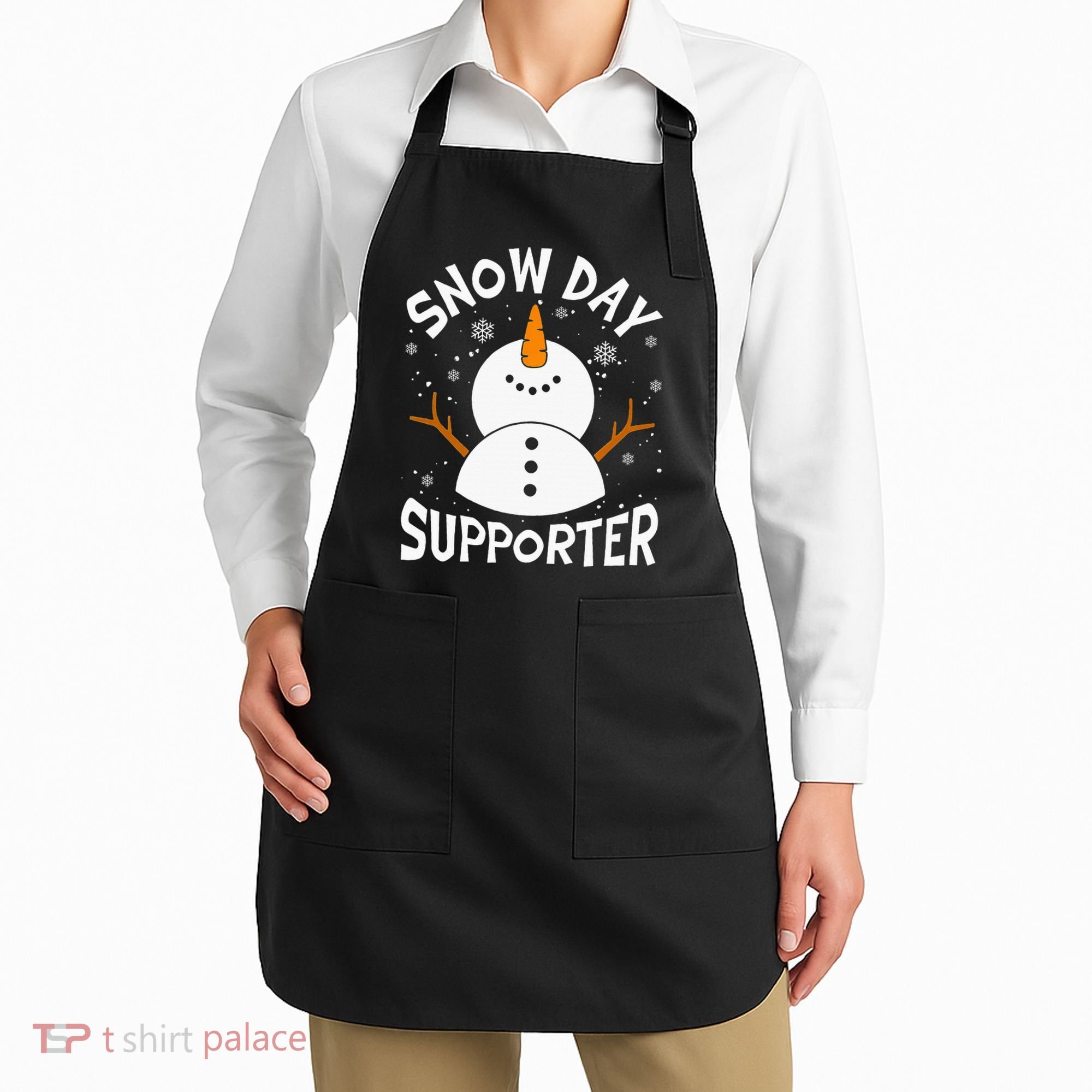 Snow Day Supporter Snowflake Funny Teacher Christmas Pajamas Apron