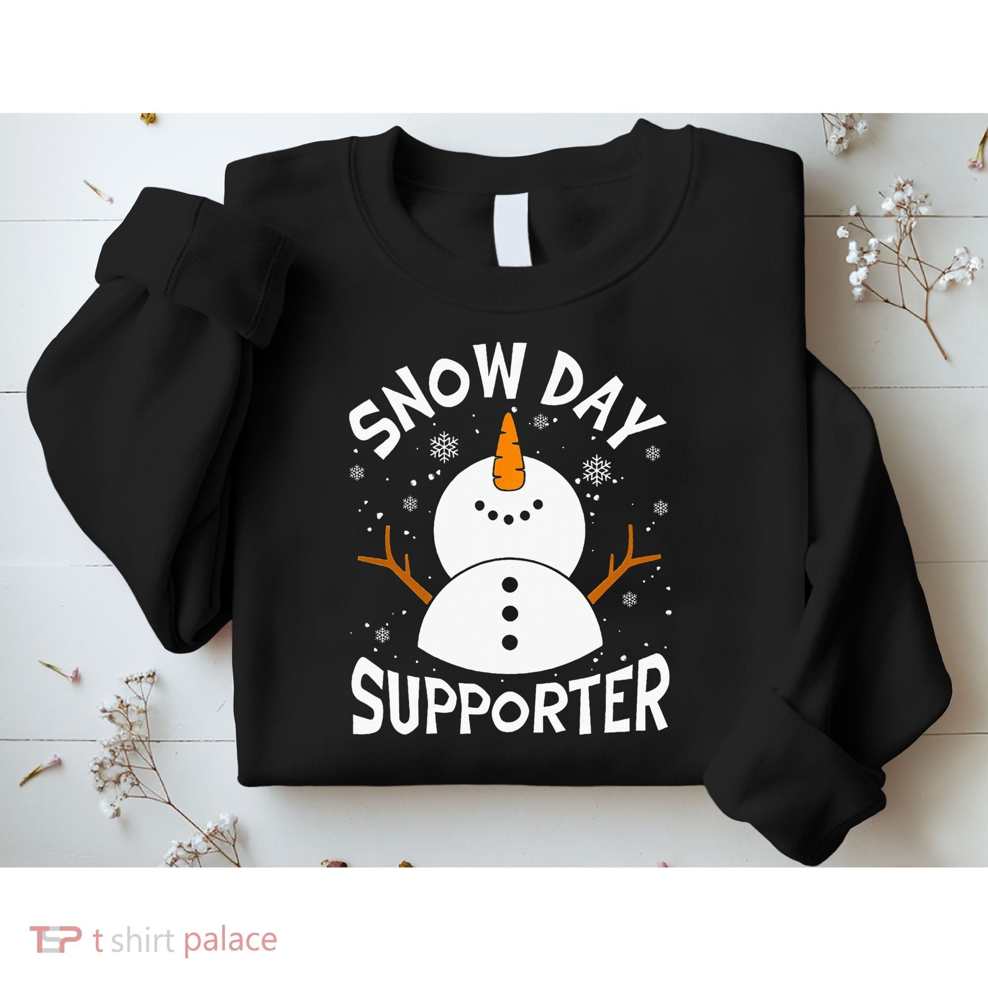 Snow Day Supporter Snowflake Funny Teacher Christmas Pajamas Sweatshirt