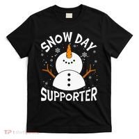 Snow Day Supporter Snowflake Funny Teacher Christmas Pajamas T-Shirt thumb 0