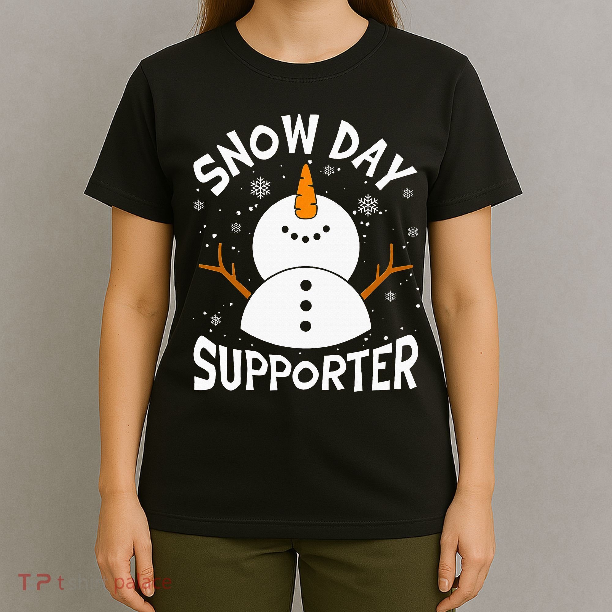 Snow Day Supporter Snowflake Funny Teacher Christmas Pajamas T-Shirt