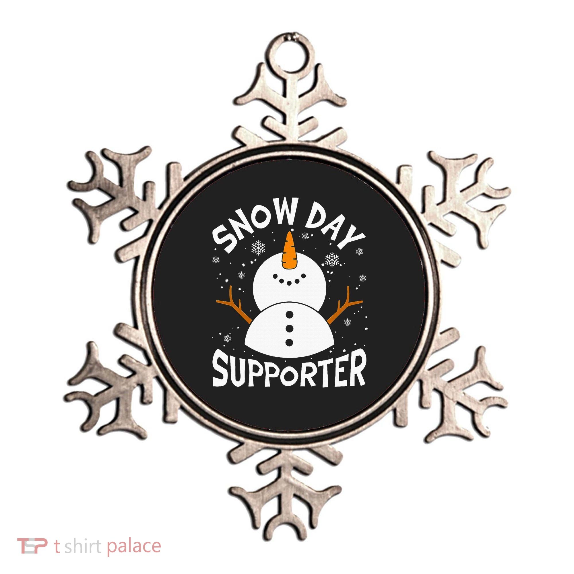 Snow Day Supporter Snowflake Funny Teacher Christmas Pajamas Ornament