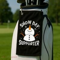 Snow Day Supporter Snowflake Funny Teacher Christmas Pajamas Golf Towel thumb 2