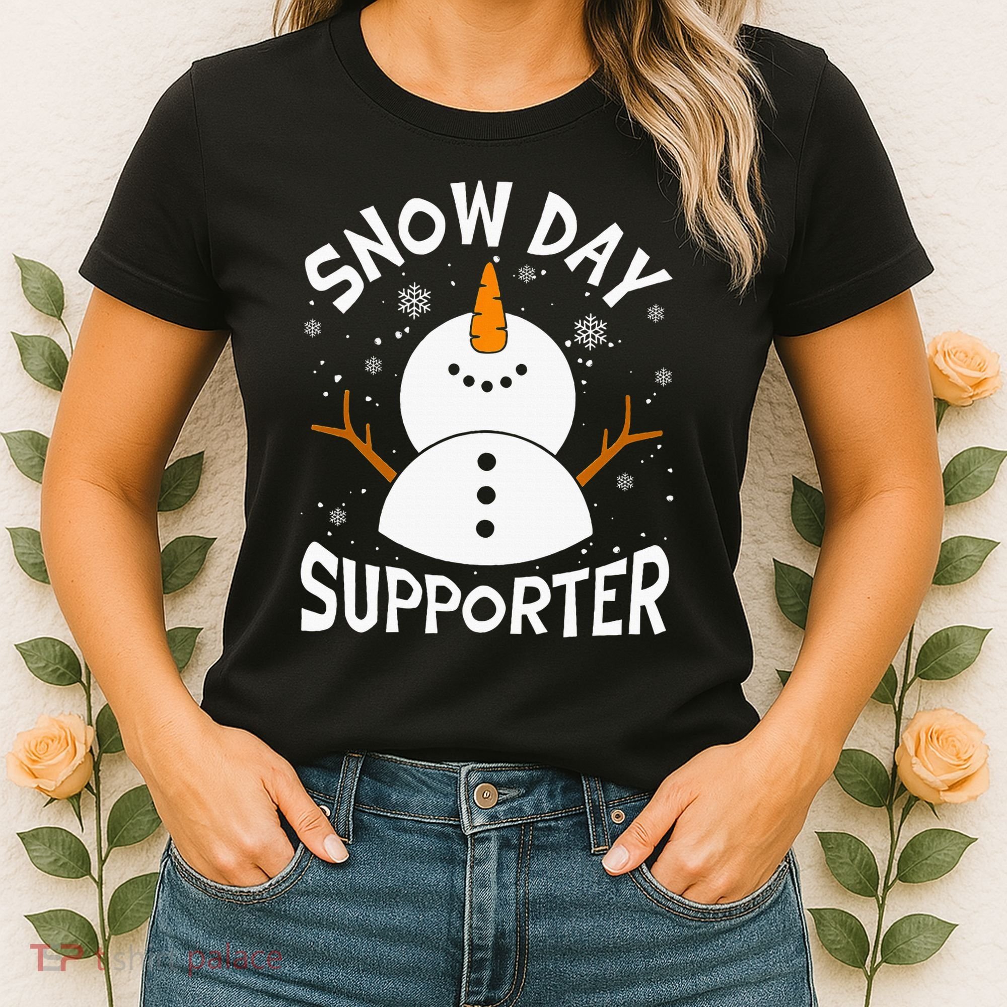 Snow Day Supporter Snowflake Funny Teacher Christmas Pajamas Women's T-Shirt