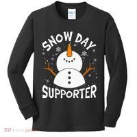 Snow Day Supporter Snowflake Funny Teacher Christmas Pajamas Kids Long Sleeve Shirt thumb 0