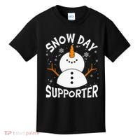 Snow Day Supporter Snowflake Funny Teacher Christmas Pajamas Kids T-Shirt thumb 0