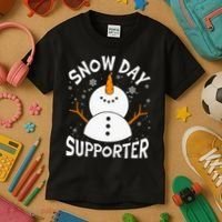 Snow Day Supporter Snowflake Funny Teacher Christmas Pajamas Kids T-Shirt thumb 3