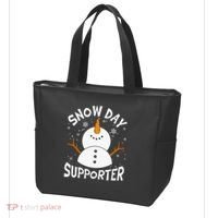 Snow Day Supporter Snowflake Funny Teacher Christmas Pajamas Tote Bag thumb 3