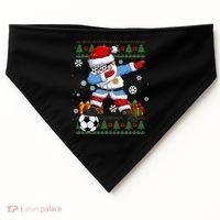 Soccer Dabbing Santa Argentina Flag Ugly Christmas Sweater Gift USA-Made Doggie Bandana thumb 0