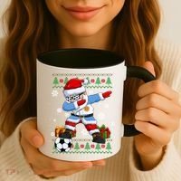 Soccer Dabbing Santa Argentina Flag Ugly Christmas Sweater Gift Coffee Mug thumb 3