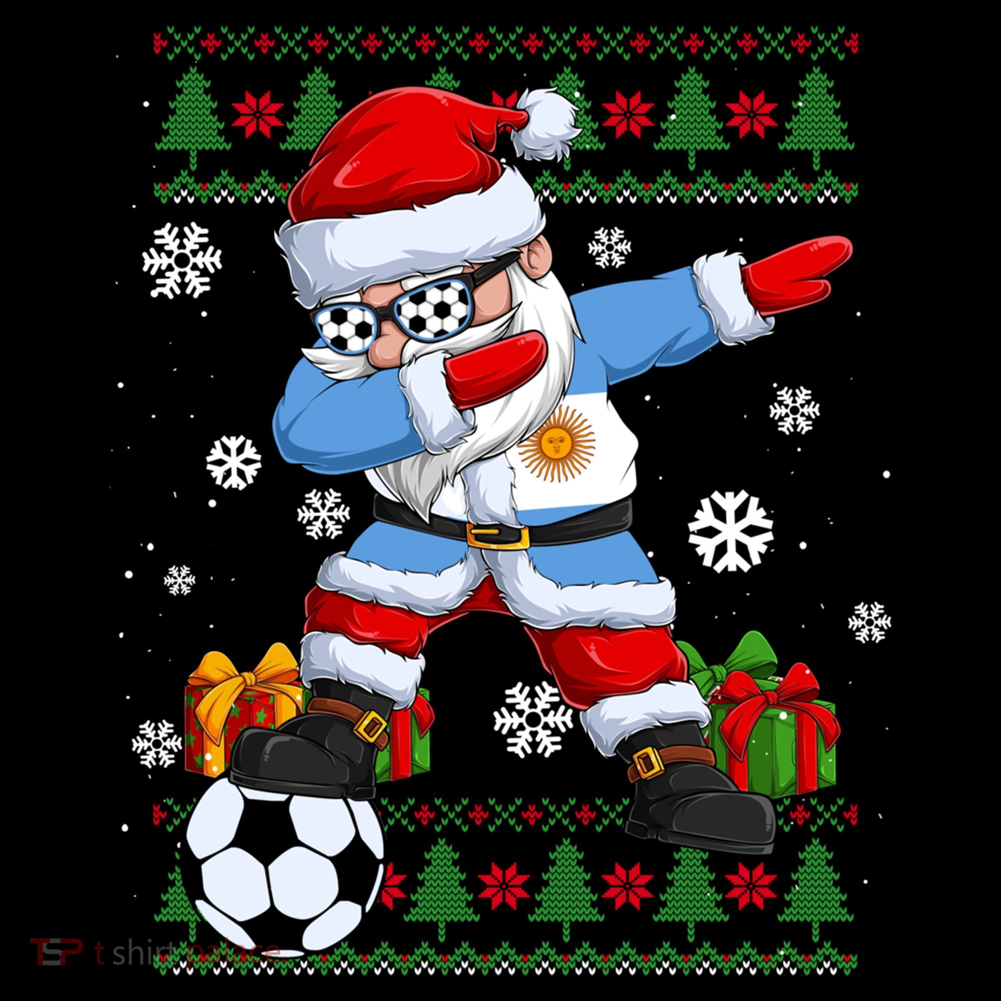 Soccer Dabbing Santa Argentina Flag Ugly Christmas Sweater Gift Coffee Mug