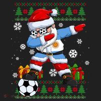 Soccer Dabbing Santa Argentina Flag Ugly Christmas Sweater Gift Beanie thumb 2
