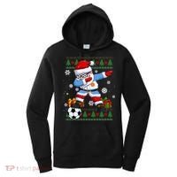 Soccer Dabbing Santa Argentina Flag Ugly Christmas Sweater Gift Women's Hoodie thumb 0