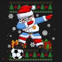 Soccer Dabbing Santa Argentina Flag Ugly Christmas Sweater Gift Women's Hoodie thumb 2