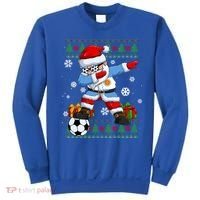 Soccer Dabbing Santa Argentina Flag Ugly Christmas Sweater Gift Sweatshirt thumb 0