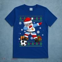 Soccer Dabbing Santa Argentina Flag Ugly Christmas Sweater Gift T-Shirt thumb 5