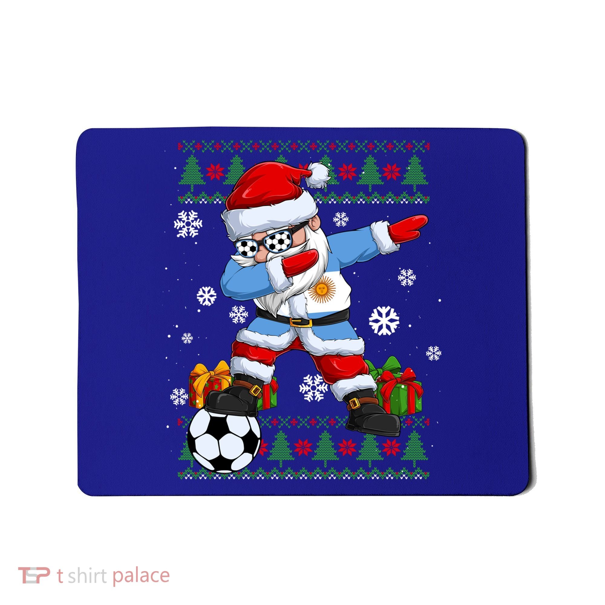 Soccer Dabbing Santa Argentina Flag Ugly Christmas Sweater Gift Mousepad