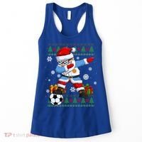 Soccer Dabbing Santa Argentina Flag Ugly Christmas Sweater Gift Women's Tank Top thumb 0