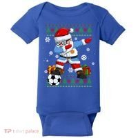 Soccer Dabbing Santa Argentina Flag Ugly Christmas Sweater Gift Baby Bodysuit thumb 0