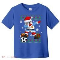 Soccer Dabbing Santa Argentina Flag Ugly Christmas Sweater Gift Toddler T-Shirt thumb 0