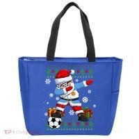 Soccer Dabbing Santa Argentina Flag Ugly Christmas Sweater Gift Tote Bag thumb 0
