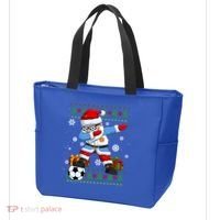 Soccer Dabbing Santa Argentina Flag Ugly Christmas Sweater Gift Tote Bag thumb 3