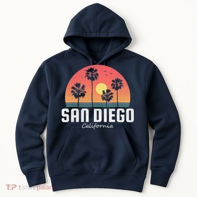 San Diego Shirt Vintage Retro Beach Sunset Hoodie