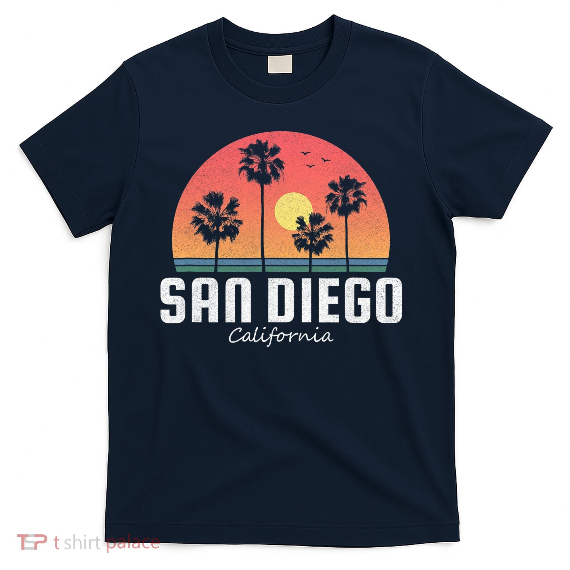 San Diego Shirt Vintage Retro Beach Sunset T-Shirt