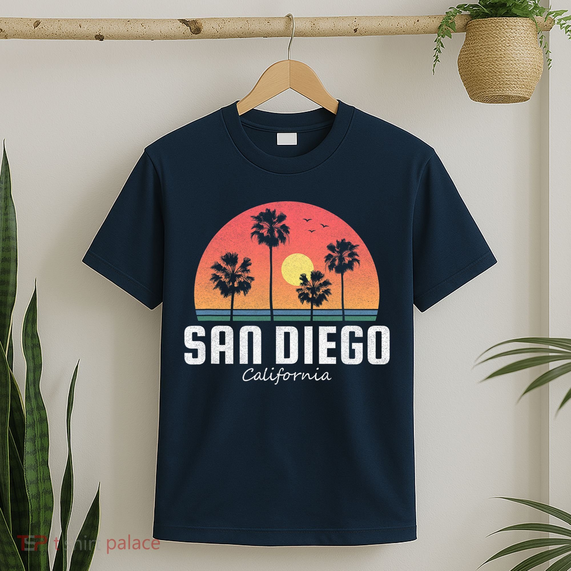 San Diego Shirt Vintage Retro Beach Sunset T-Shirt