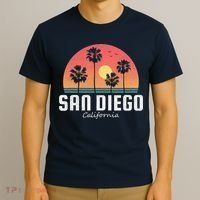 San Diego Shirt Vintage Retro Beach Sunset T-Shirt thumb 3