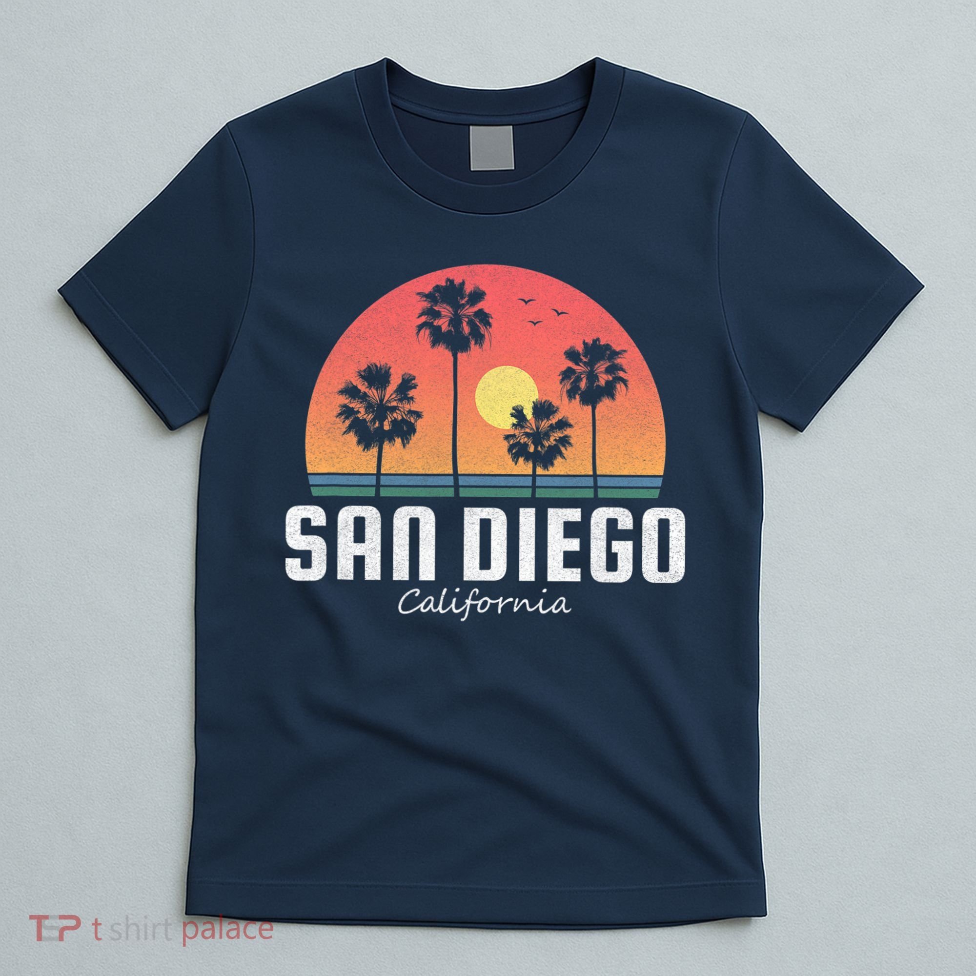 San Diego Shirt Vintage Retro Beach Sunset T-Shirt