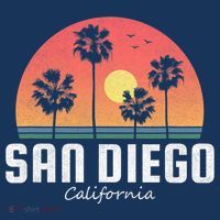 San Diego Shirt Vintage Retro Beach Sunset T-Shirt thumb 7