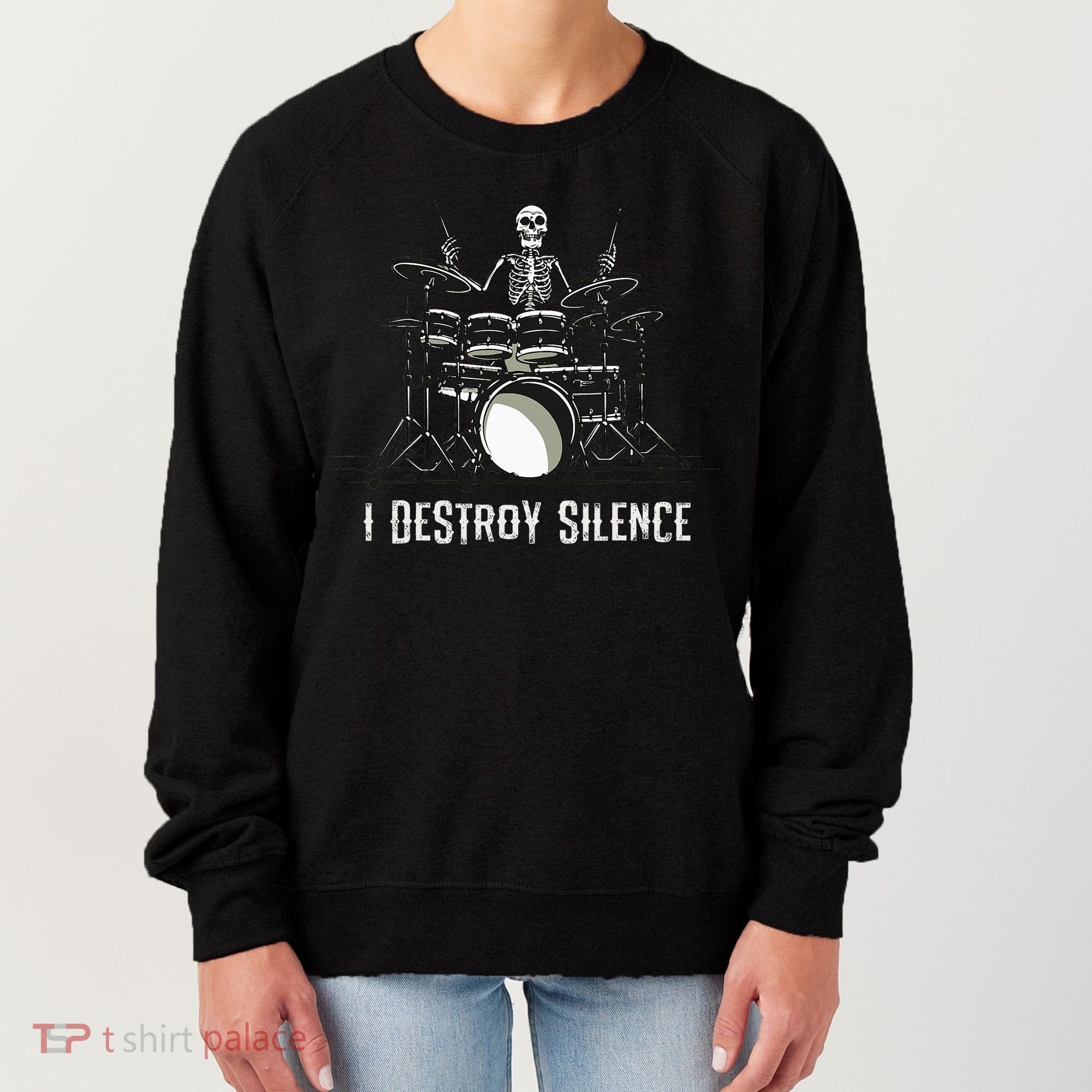 Skeleton Drummer Skull Drum Set Metal Rock Band Women's Sweatshirt
