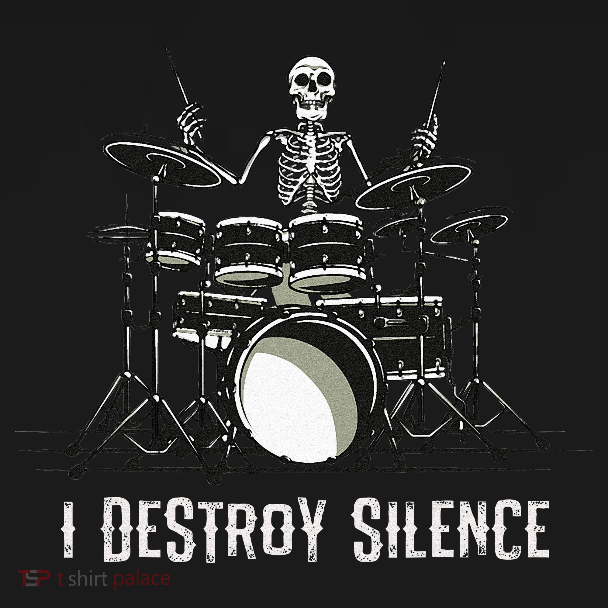 Skeleton Drummer Skull Drum Set Metal Rock Band Doggie Tank