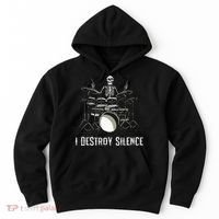 Skeleton Drummer Skull Drum Set Metal Rock Band Hoodie thumb 0