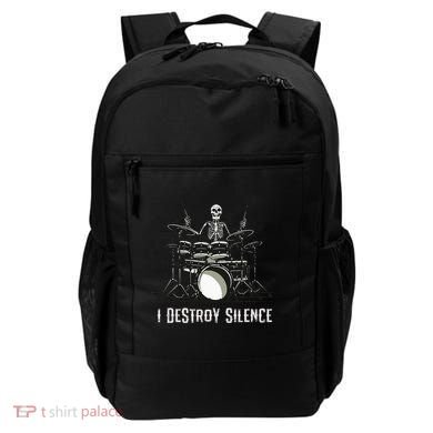 Skeleton Drummer Skull Drum Set Metal Rock Band Backpack