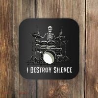 Skeleton Drummer Skull Drum Set Metal Rock Band Coaster thumb 0