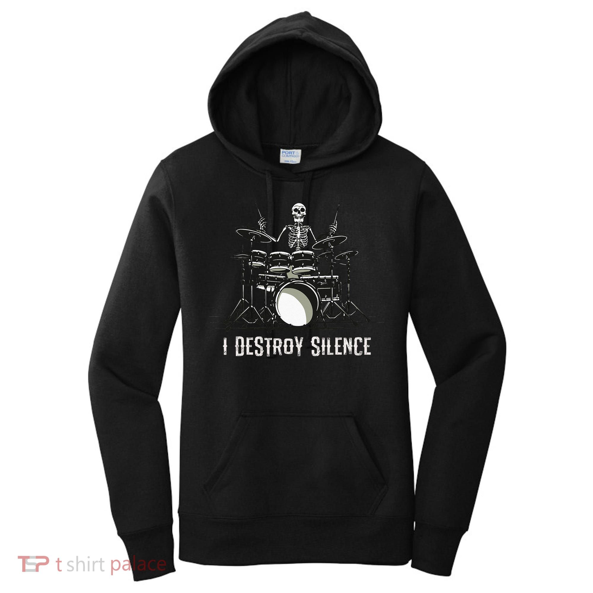 Skeleton Drummer Skull Drum Set Metal Rock Band Women's Hoodie