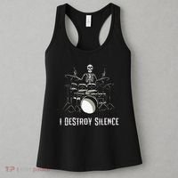 Skeleton Drummer Skull Drum Set Metal Rock Band Women's Tank Top thumb 3