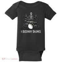 Skeleton Drummer Skull Drum Set Metal Rock Band Baby Bodysuit thumb 0