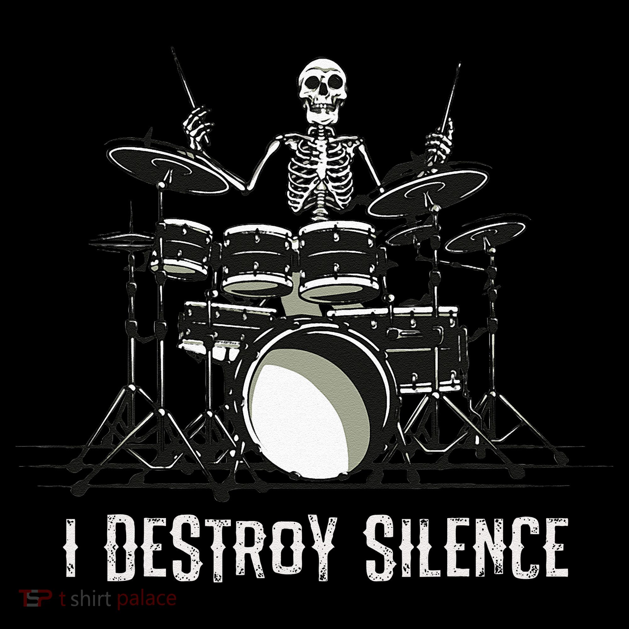 Skeleton Drummer Skull Drum Set Metal Rock Band Baby Bodysuit