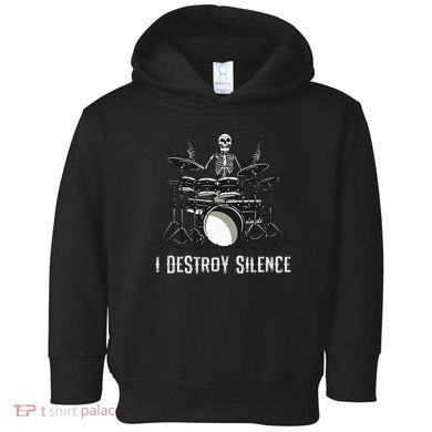 Skeleton Drummer Skull Drum Set Metal Rock Band Toddler Hoodie