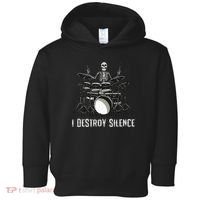Skeleton Drummer Skull Drum Set Metal Rock Band Toddler Hoodie thumb 0