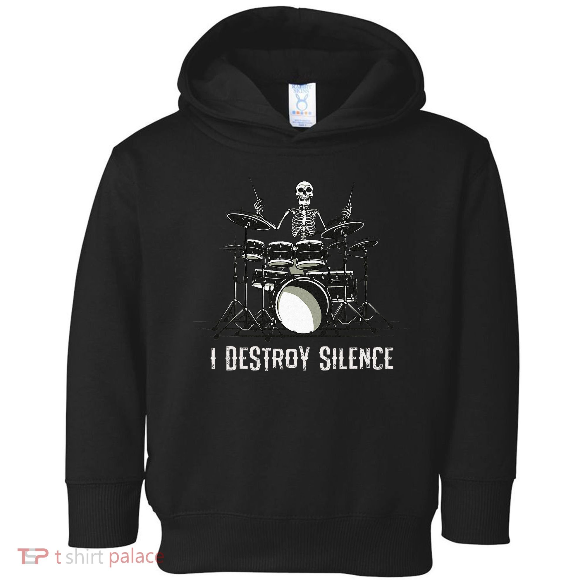 Skeleton Drummer Skull Drum Set Metal Rock Band Toddler Hoodie