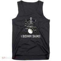 Skeleton Drummer Skull Drum Set Metal Rock Band Tank Top thumb 0