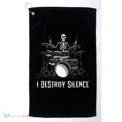 Skeleton Drummer Skull Drum Set Metal Rock Band Golf Towel