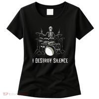 Skeleton Drummer Skull Drum Set Metal Rock Band Women's T-Shirt thumb 0